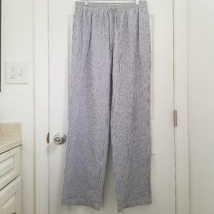 Michael Kors SZ L Gray & White Linen Blend Casual Pants